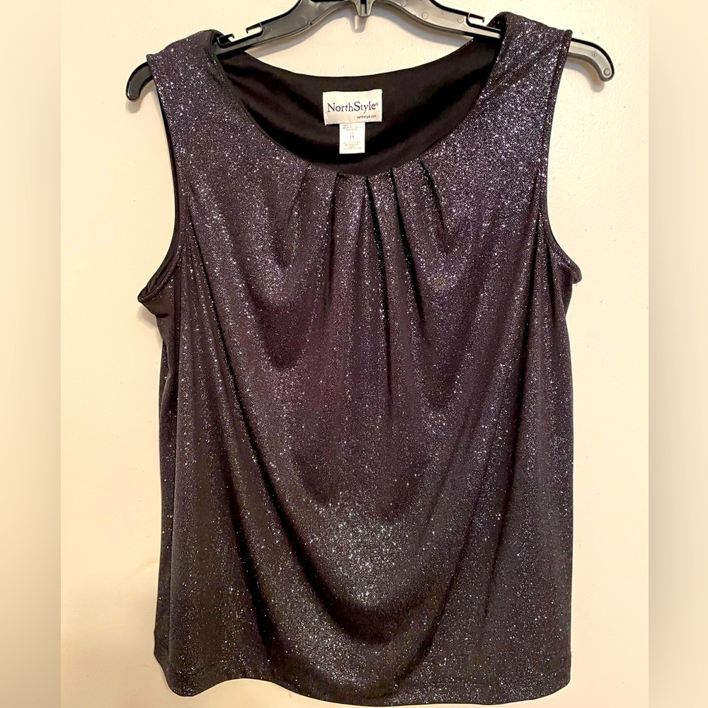 Northstyle Black Sparkle Sleeveless Blouse